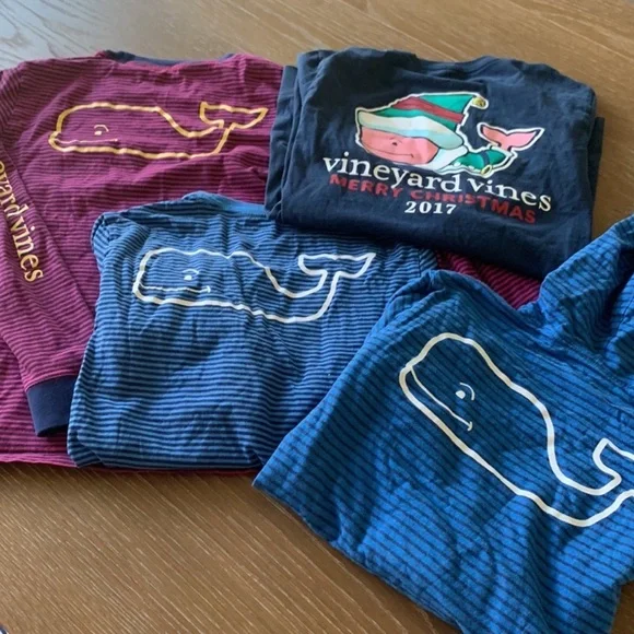 Bundle of 4 vineyard vines long sleeved shirts boys medium - Picture 6 of 7